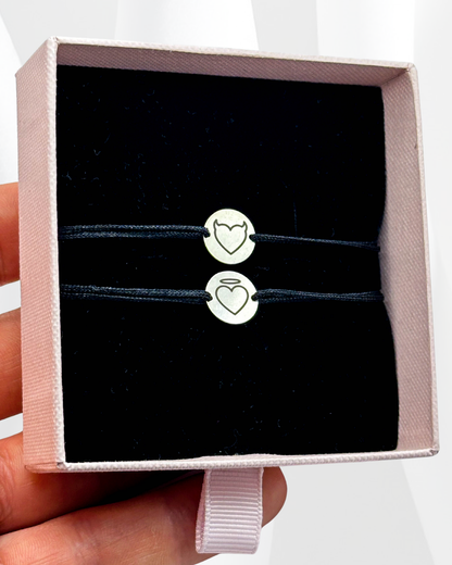 Set Cuplu - 2x Brățari Argint - Personalizată Gravate