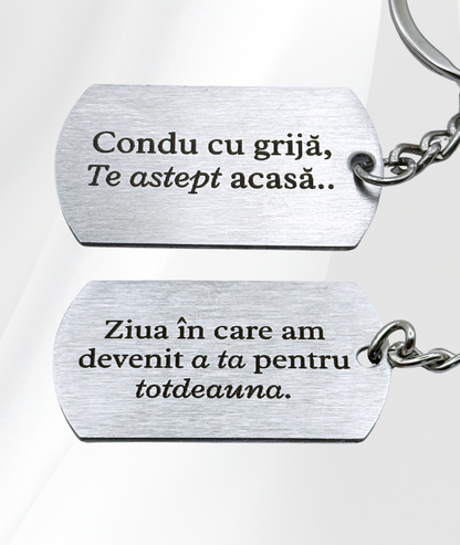 Breloc cu Poza Voastră™ - Personalizat și Fotogravat în Oțel