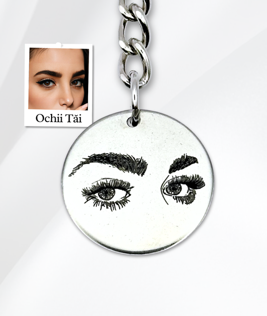 Breloc Cu Ochi - Personalizat Gravat Din Oțel