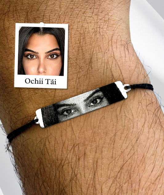 Brățară Cu Ochi™ - Personalizată Realist - Fotogravată Din Argint