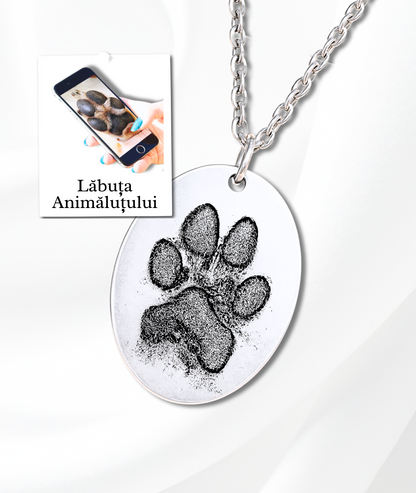 Lănțișor Argint Personalizat - Amprenta Animăluțului Tău