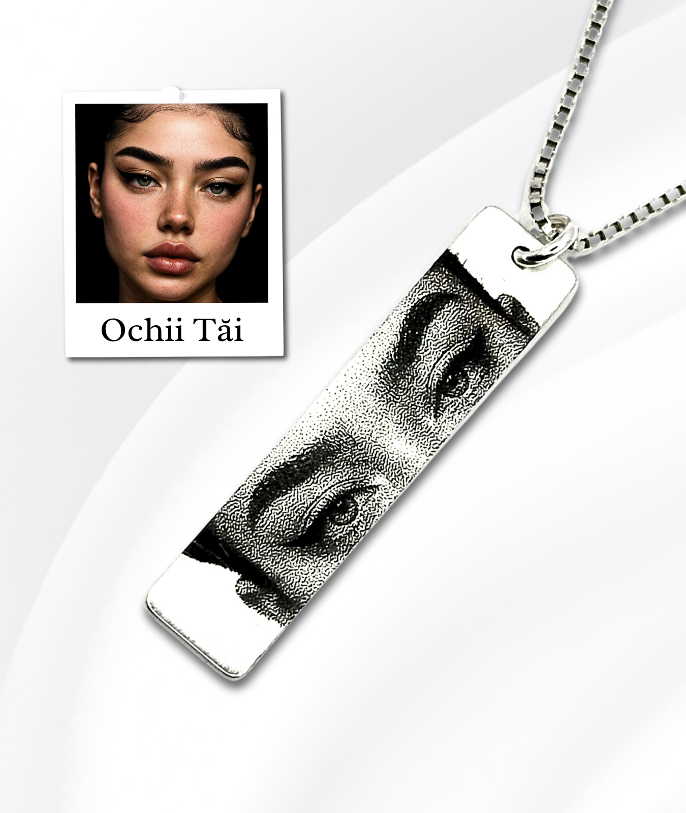 Lănțișor Argint Personalizat Realist - Ochii Tăi™