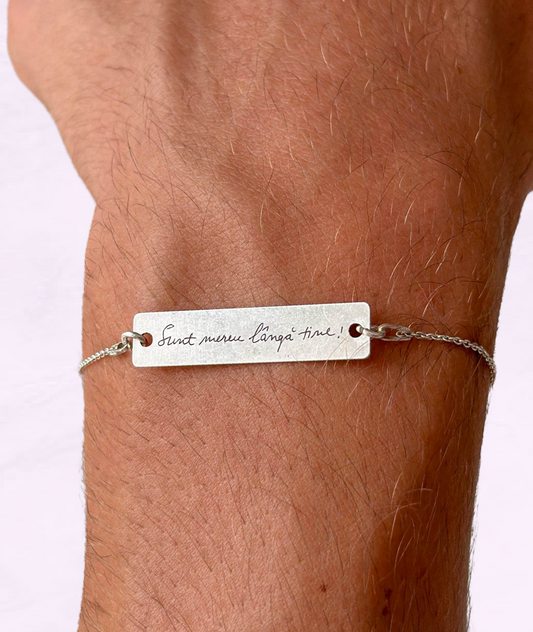 Brățară argint personalizată gravată cu scrisul tău de mână