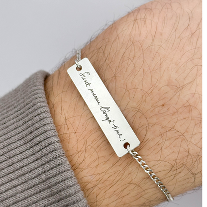Brățară argint personalizată gravată cu scrisul tău de mână