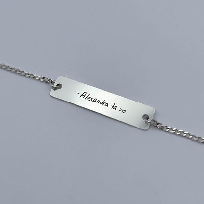 Brățară argint personalizată gravată cu scrisul tău de mână