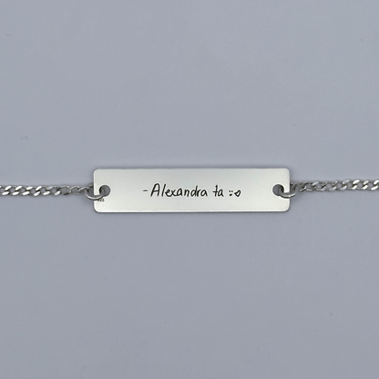 Brățară argint personalizată gravată cu scrisul tău de mână
