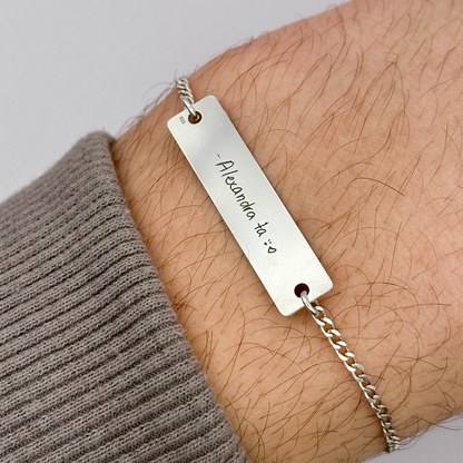 Brățară argint personalizată gravată cu scrisul tău de mână