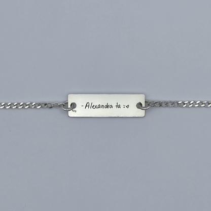 Brățară argint personalizată gravată cu scrisul tău de mână