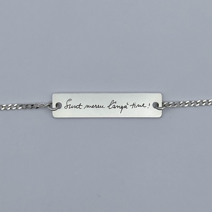 Brățară argint personalizată gravată cu scrisul tău de mână