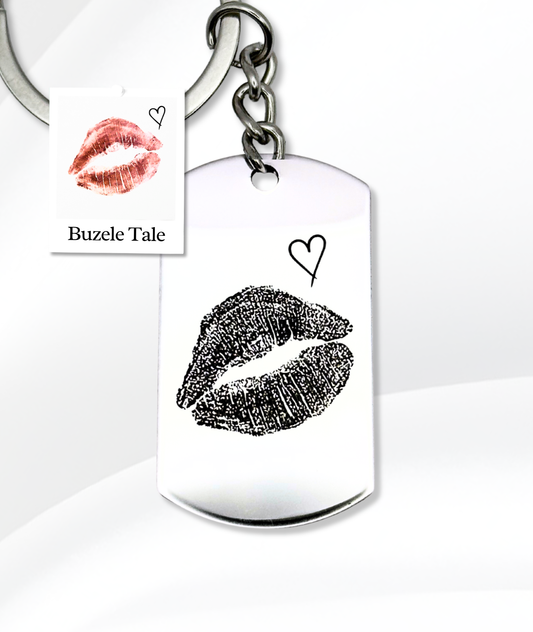 Breloc Cu Buze Mare- Personalizat Gravat Din Oțel