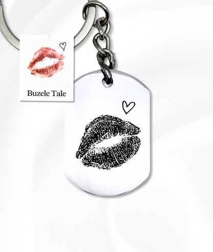 Breloc Cu Buze Mic - Personalizat Gravat Din Oțel