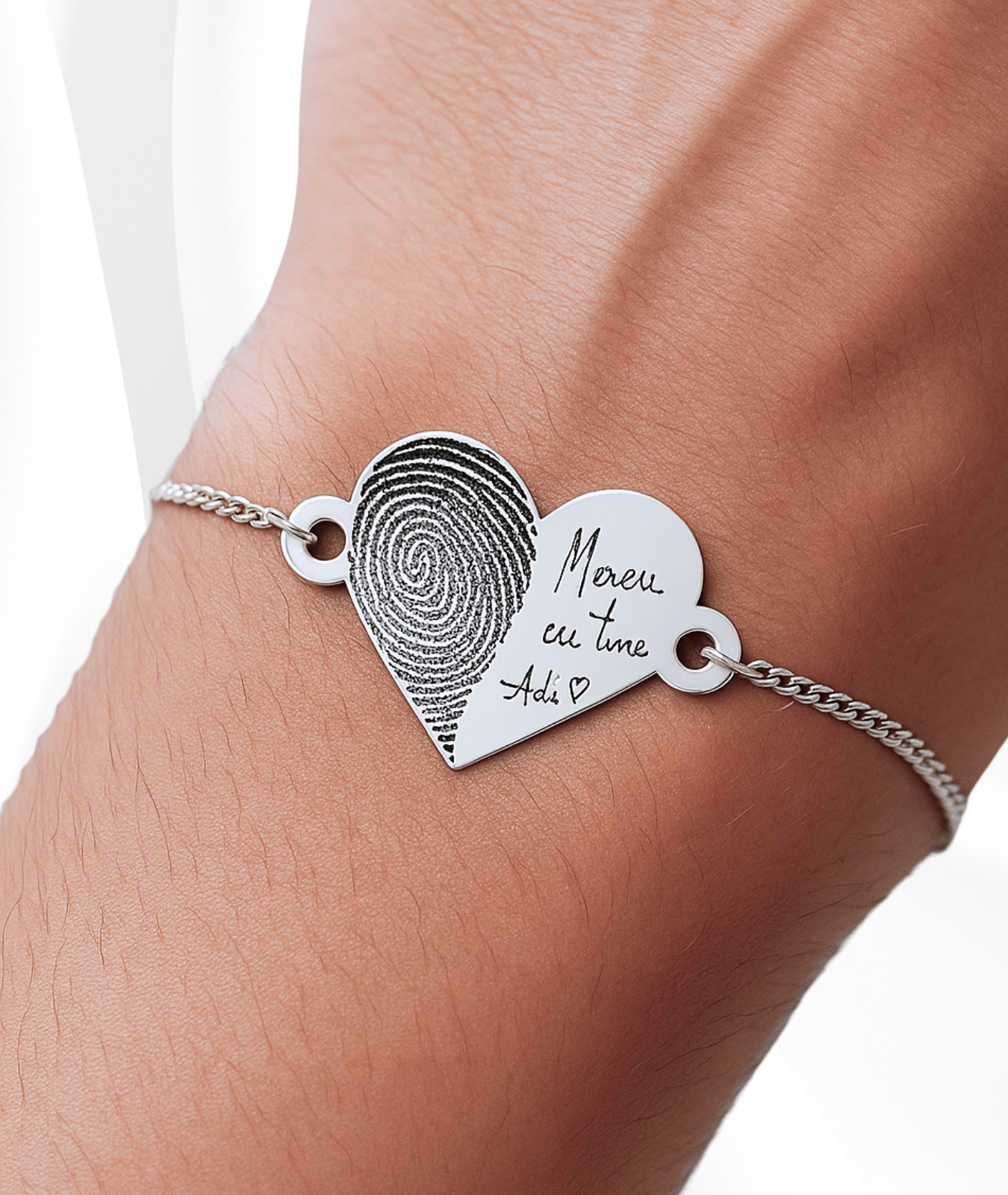 Brățară Argint Personalizată - Amprenta și Scrisul Tău de Mână