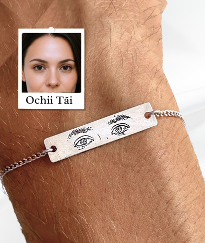 Brățară Cu Ochi™ - Personalizată Gravată Din Argint